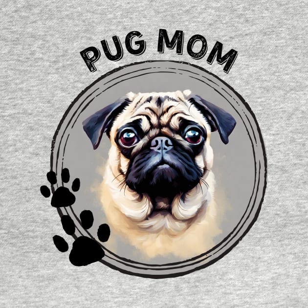 Pug Dog Mom Dog Breed Portrait by PoliticalBabes